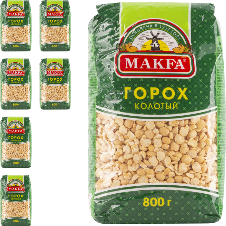 Макфа Горох колотый  шлиф. 800г