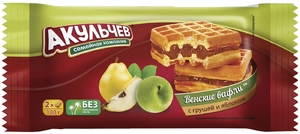 Вафли Акульчев Венские с грушей и яблоком 100г